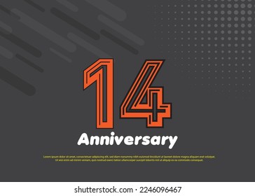 14 Years Anniversary Vector Template Design Illustration