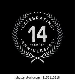 14 years design template. 14th vector and illustration.