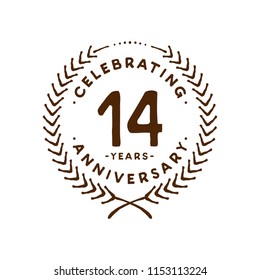 14 years design template. 14th vector and illustration.