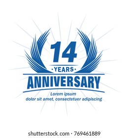 14 years design template. Anniversary vector and illustration template.