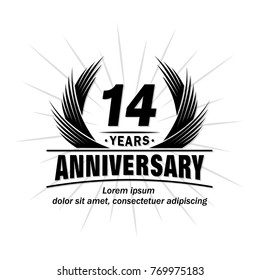 14 years design template. Anniversary vector and illustration template.