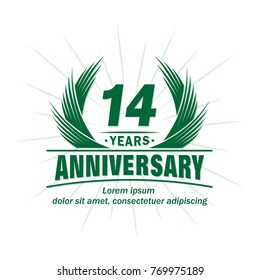 14 years design template. Anniversary vector and illustration template.