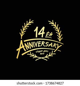 14 years design template. Vector and illustration. 14th years logo.