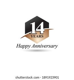 14 years happy anniversary design vector illustration.