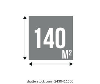 140 m. Vector 140 metros cuadrados de construcción, área de concepto y espacio de trabajo
