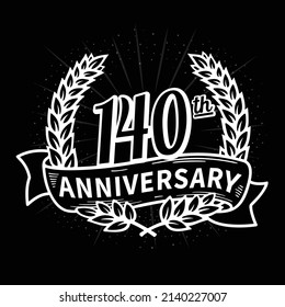 140 years anniversary celebration logotype. 140th anniversary logo. Vector and illustration.