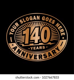 140 years anniversary. Anniversary logo design.