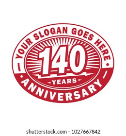 140 years anniversary. Anniversary logo design.