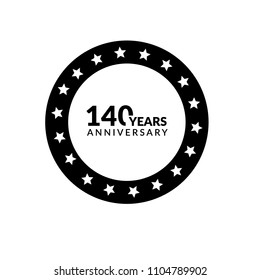 140 years anniversary, logo template. 