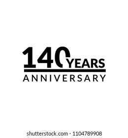 140 years anniversary, logo template. 