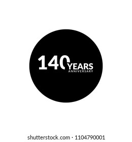 140 years anniversary, logo template. 