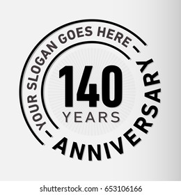 140 Jahre Jubiläum Logo Vorlage. Vektorgrafik und Illustration