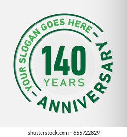 140 years anniversary logo template. Vector and illustration.