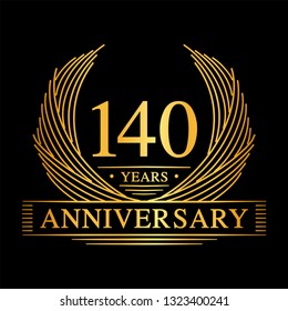 140 Years Design Template 140th Anniversary Stock Vector (Royalty Free ...