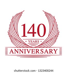 140 years design template. 140th anniversary. Vector and illustration.