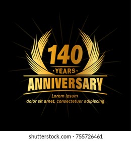 140 years design template. Anniversary vector and illustration template.