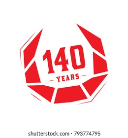 140 years design template. Anniversary vector and illustration template.