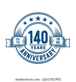 140 years logo design template. 140th anniversary vector and illustration