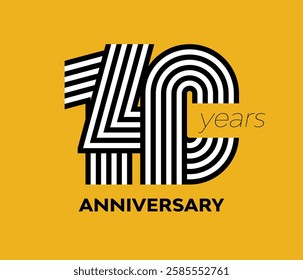 140 years retro anniversary vector template illustration template design template