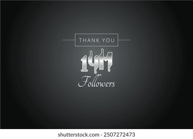 14000000  OR 14m followers celebration. Thank you 14000000  followers congratulation template banner. banner for social 14m friends and followers. celebrate subscribers and followers.
