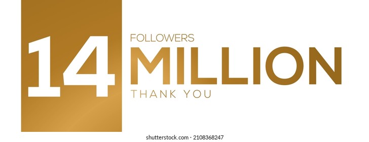 14000000 followers thank you celebration, 14 Million followers template design for social network and follower, Vector illustration.