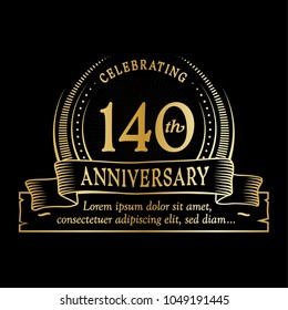 140th anniversary design template. Vector and illustration.