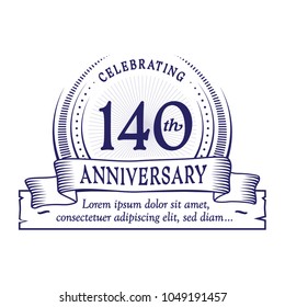 140th anniversary design template. Vector and illustration.
