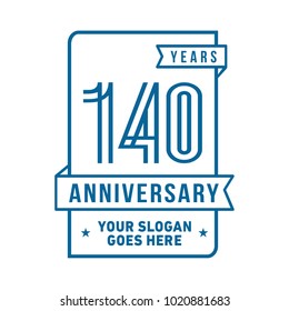 140th anniversary logo. Vector and illustration.