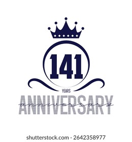 141 number design vector, graphic t shirt, 141 years anniversary celebration logotype colorful line, 141th birthday logo, Banner template, logo number elements for invitation card, poster, t-shirt.