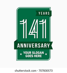 141 years anniversary design template. Vector and illustration.