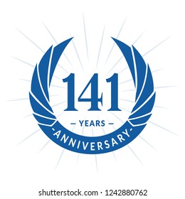 141 years anniversary. Elegant anniversary design. 141 years logo.