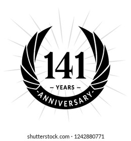 141 years anniversary. Elegant anniversary design. 141 years logo.