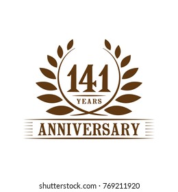 141 years anniversary logo template.