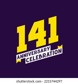 141st Anniversary Celebration vector design,  141 years anniversary