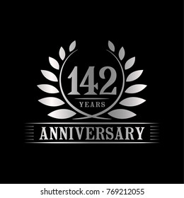 142 years anniversary logo template.