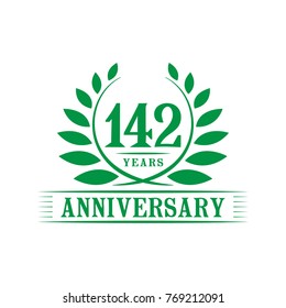 142 years anniversary logo template.