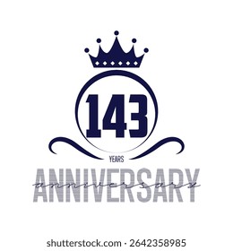 143 number design vector, graphic t shirt, 143 years anniversary celebration logotype colorful line, 143th birthday logo, Banner template, logo number elements for invitation card, poster, t-shirt.