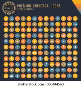 143 Premium Universal Web Icon set,clean vector