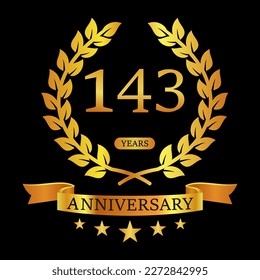 143 th Anniversary logo template illustration. suitable for you