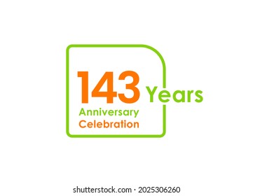143 years anniversary celebration Vector Template Design Illustration