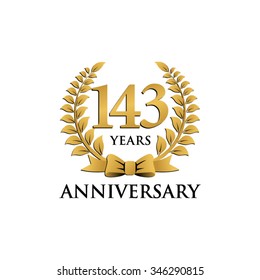 143 years anniversary wreath ribbon logo 