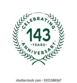 143 years design template. 143rd vector and illustration.