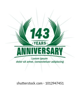 143 years vector and illustration template.