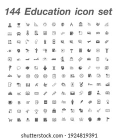 144 Education icon set Vector