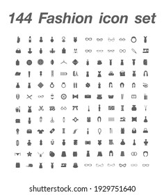 144 Fashion icon set vector