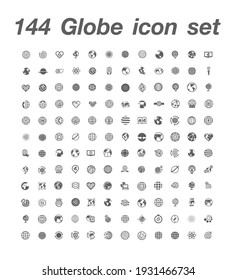 144 Globe icon set Vector