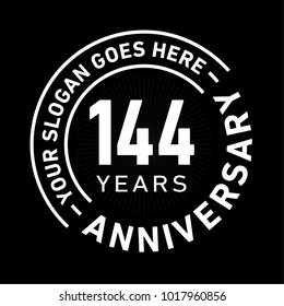 144 years anniversary logo template. Vector and illustration.