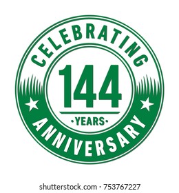 144 years anniversary logo template. Vector and illustration.