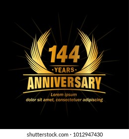 144 years vector and illustration template.