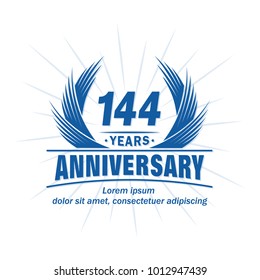 144 years vector and illustration template.